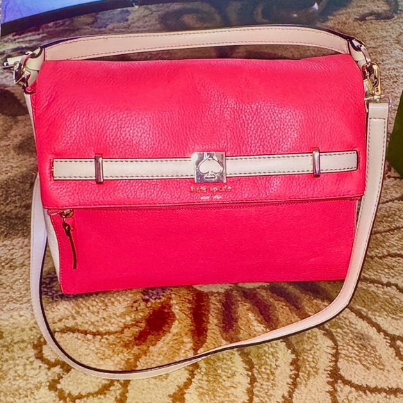 Kate Spade Vibrant Coral and Cream Crossbody